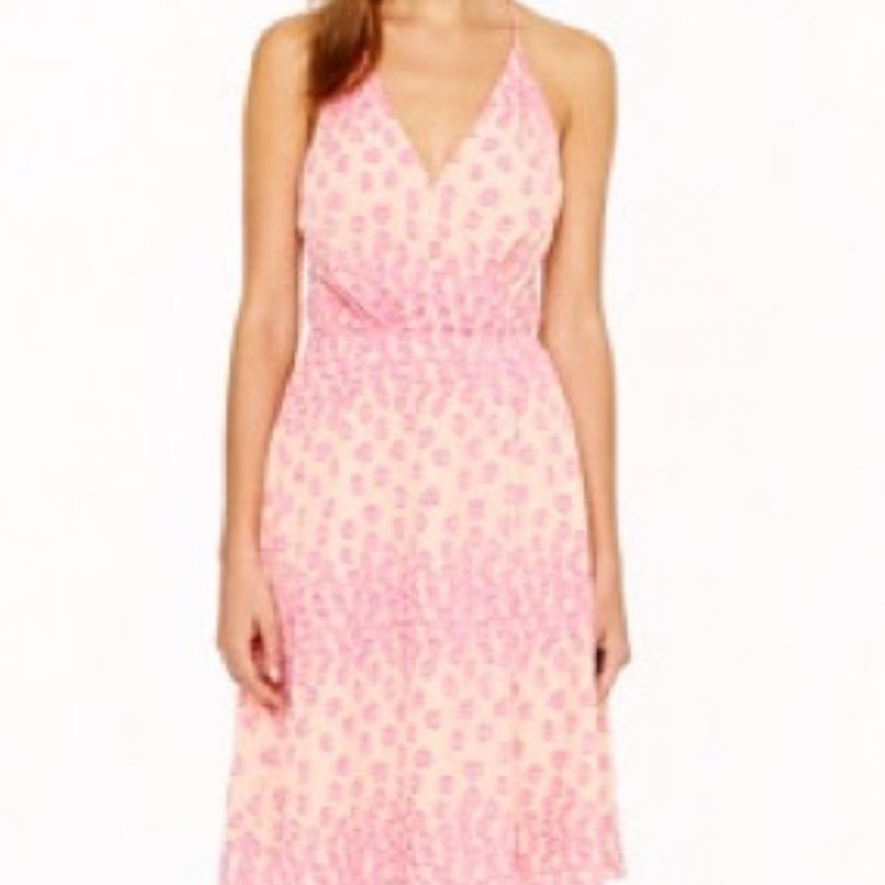 Jcrew scattered floral dress - pink with string back